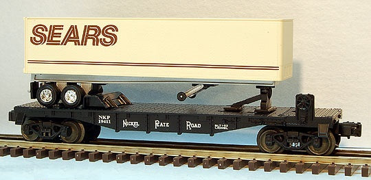 Lionel 6-19411 Nickel Plate Road Flatcar with Sears Trailer
