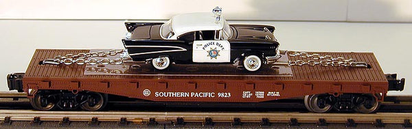 Lionel 6-26906 Southern Pacific Flatcar with Die-cast Corgi Police Car